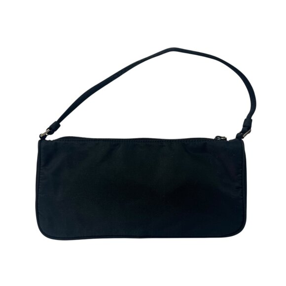 Prada VINTAGE Black Nylon Tessuto Shoulder Bag Mini Zip Pouch - Picture 7 of 15
